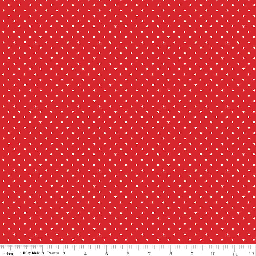Sweetheart Dots Red by My Mind's Eye for Riley Blake Designs | C15506-RED