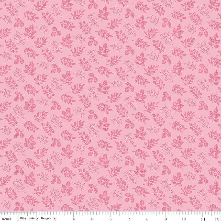 Little Darlin' Leaves Pink Yardage by the RBD Designers for Riley Blake Designs | C16974-PINK