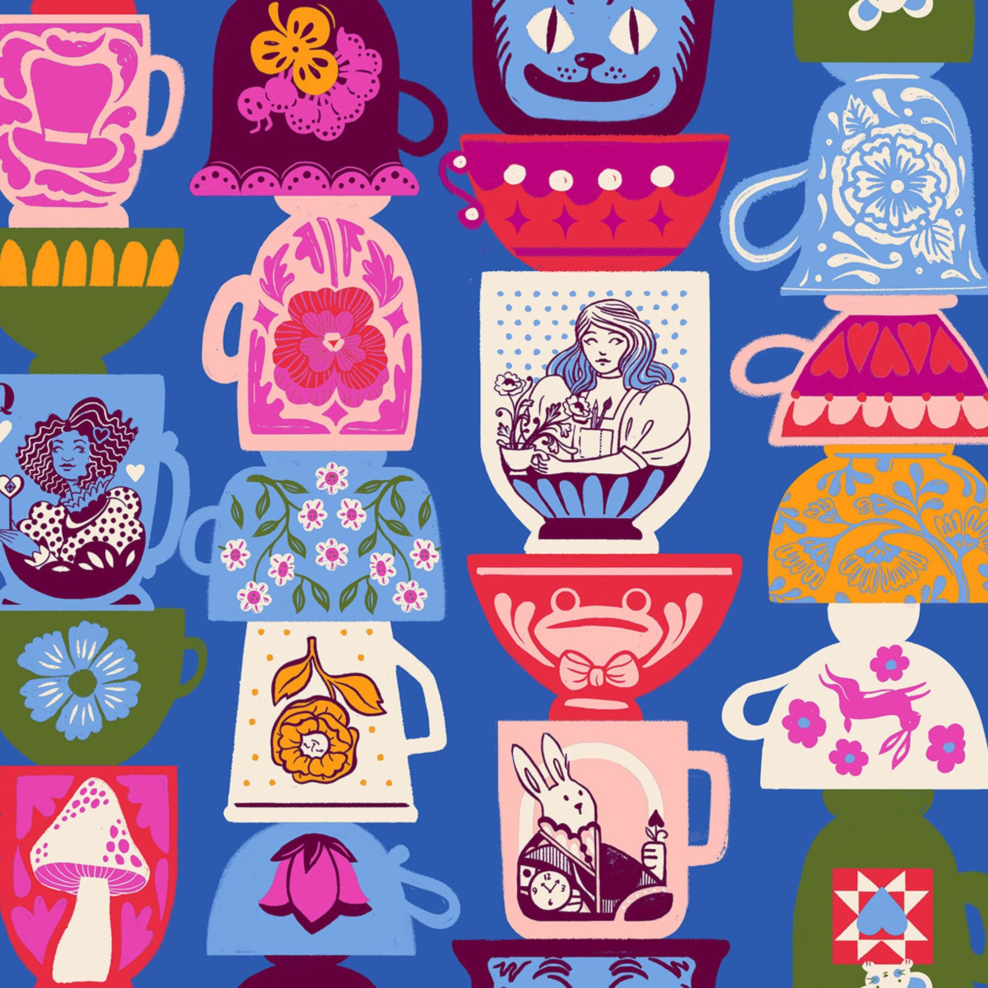 PRESALE Hello Alice Blue Tea Party Ribbon Yardage by Sarah Watts for Ruby Star Society | RS2122 12