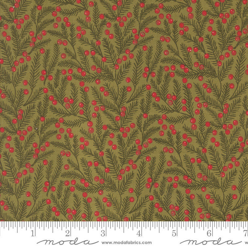 Berry And Pine Pine Needles Sage Yardage by Lella Boutique for Moda Fabrics | 5243 12