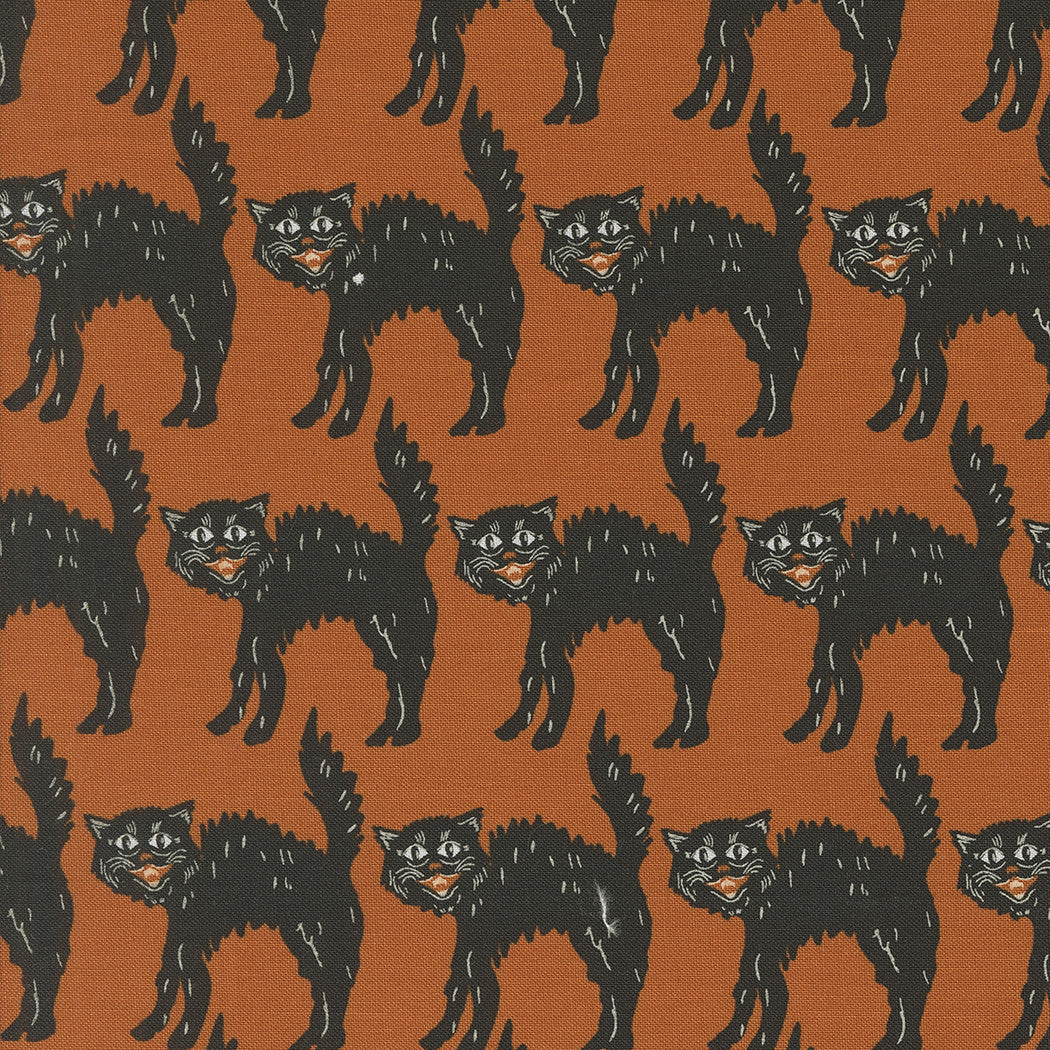 Home Sweet Haunt Little Black Cat Rust Yardage by Stacy Iest Hsu for Moda Fabrics | 20915 13