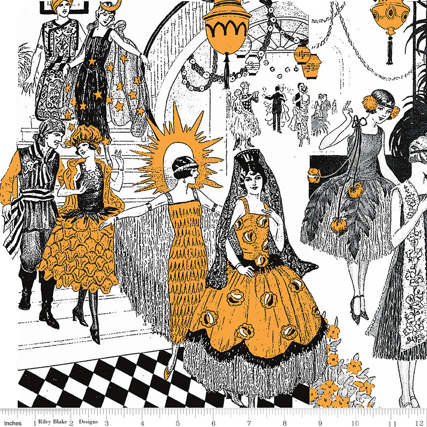 Costume Maker's Act II Costume Collage White Yardage by J. Wecker Frisch for Riley Blake Designs | CD16005-WHITE