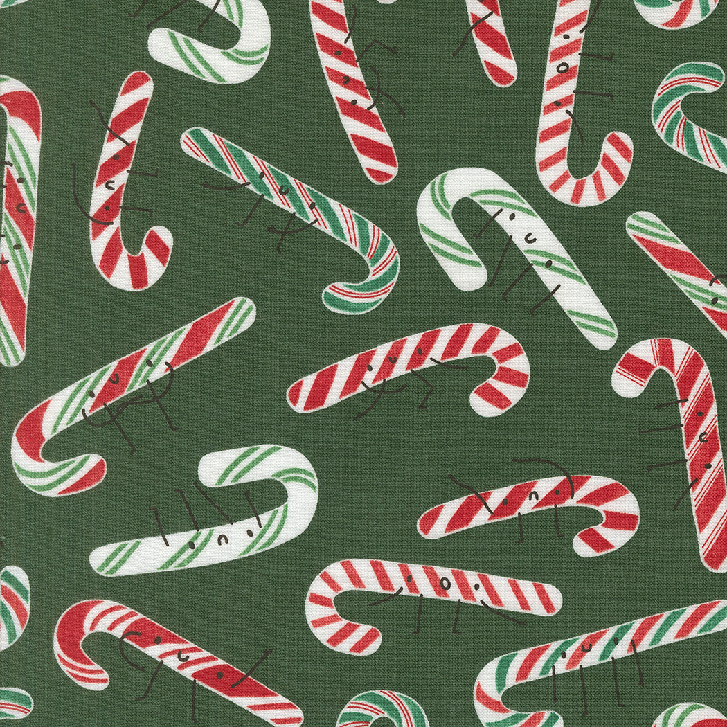 Tiny Christmas Candy Cane Pine Yardage by Lizzy House for Moda Fabrics | 37134 19