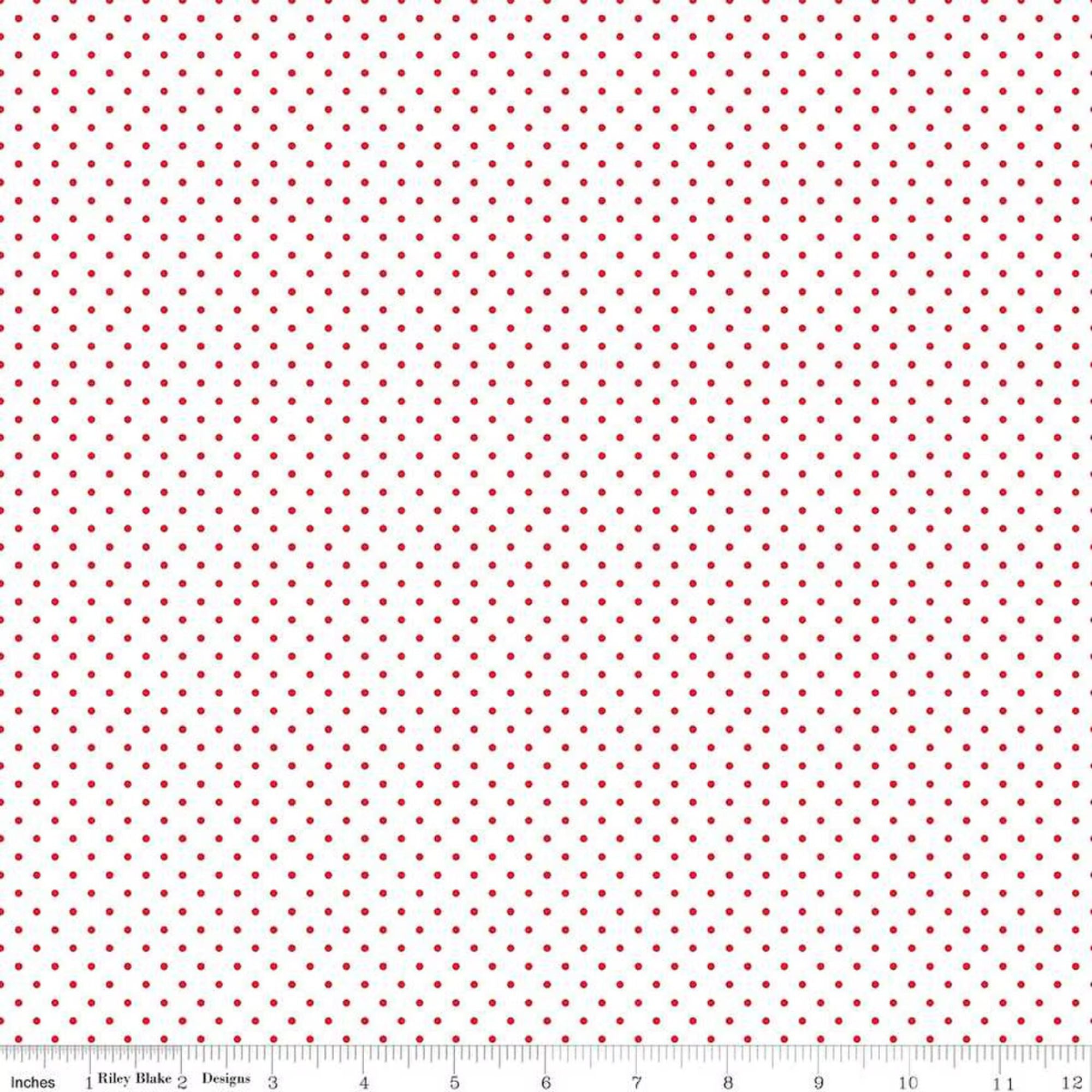 Swiss Dot On White Red by Riley Blake Designs | C660-80 RED