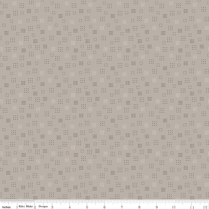 Autumn Pewter Squares Yardage by Lori Holt for Riley Blake Designs | C14653 PEWTER Cut Options