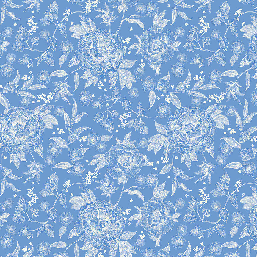 Penelope Main Blue Yardage by My Mind's Eye for Riley Blake Designs | C16640-BLUE