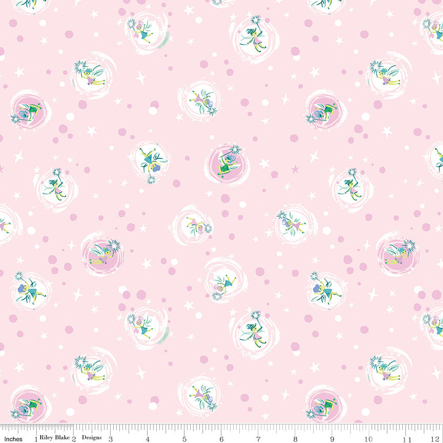 Forever Neverland Tink Pink Yardage by Jill Howarth for Riley Blake Designs | C15904-PINK