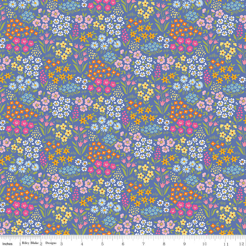 Little Darlin' Floral Fields Periwinkle Yardage by the RBD Designers for Riley Blake Designs | C16971-PERIWINKLE