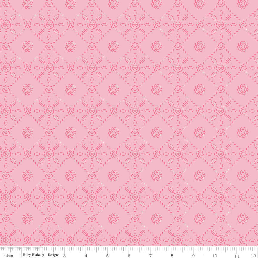Little Darlin' Folk Tile Pink Yardage by the RBD Designers for Riley Blake Designs | C16973-PINK