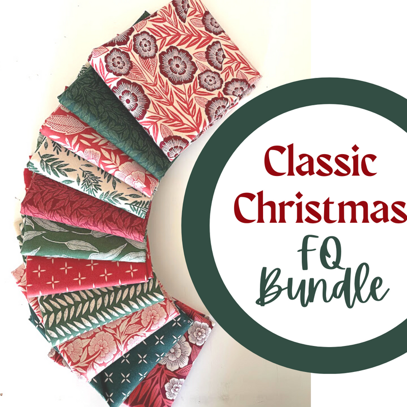 Flower Press Christmas Colorway Fat Quarter Bundle by Katharine Watson for Moda Fabrics | Custom Bundle | 9 Fat Quarters