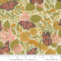 Bee Garden Summer Butterfly Metallic Porcelain by Gingiber for Moda Fabrics | 48412 11M | Remnant Pieces