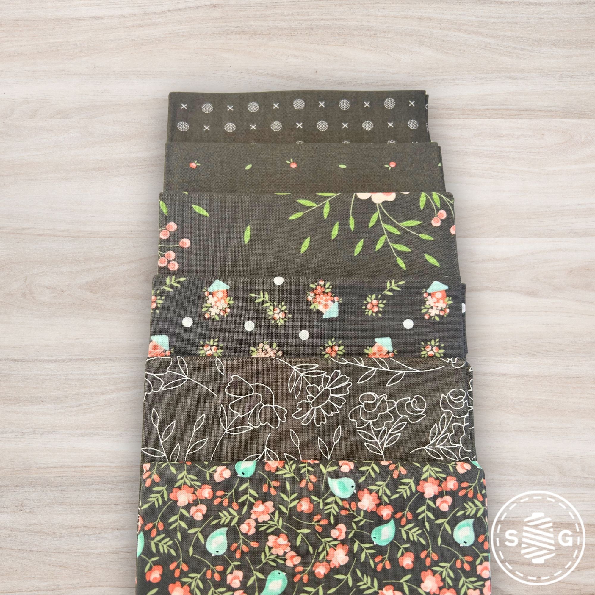 Abloom Custom Fat Quarter Bundle Slate by Corey Yoder for Moda Fabrics | 6 Fat Quarters