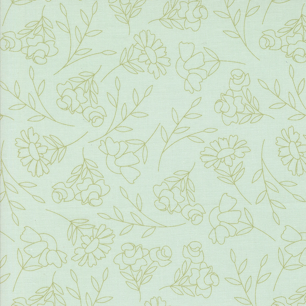 Abloom Spring Sketch Robins Egg Yardage by Corey Yoder for Moda Fabrics | 29211 18