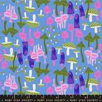 PRESALE Hello Alice Mushroom Land Lindley Blue Yardage by Sarah Watts for Ruby Star Society | SKU
