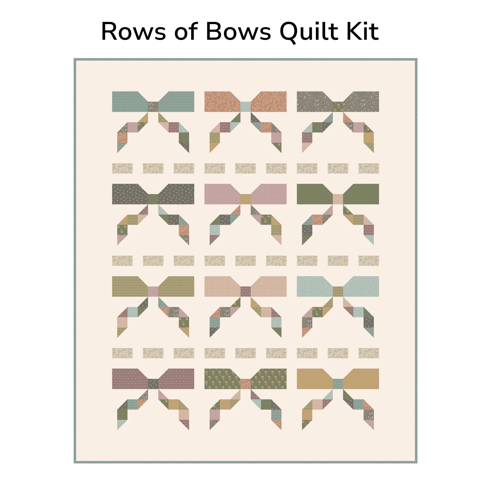 Rows of Bows Custom Quilt Kit With Threads of Grace by Kassidy Grace for Riley Blake Designs | Quilt Size 66 1/2" x 78 1/2"