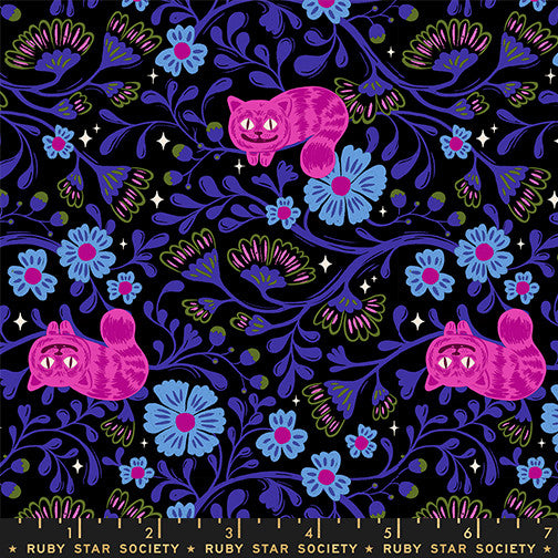 PRESALE Hello Alice Cheshire Black Yardage by Sarah Watts for Ruby Star Society | RS2123 14