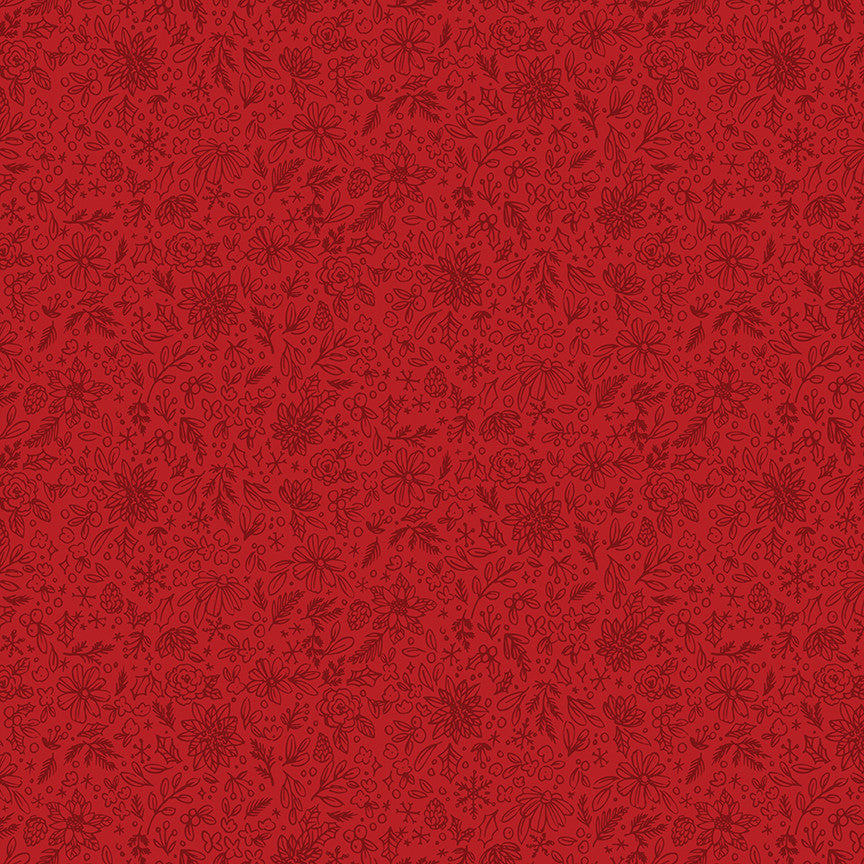 Charming Christmas Words Red Yardage by Kelsey Carlson for Riley Blake Designs | C16354-RED