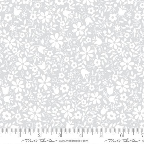 Whispers Zen Grey Flower Patch Yardage by Studio M for Moda Fabrics | 33557 16 | Cut Options Available Monochrome Modern Floral