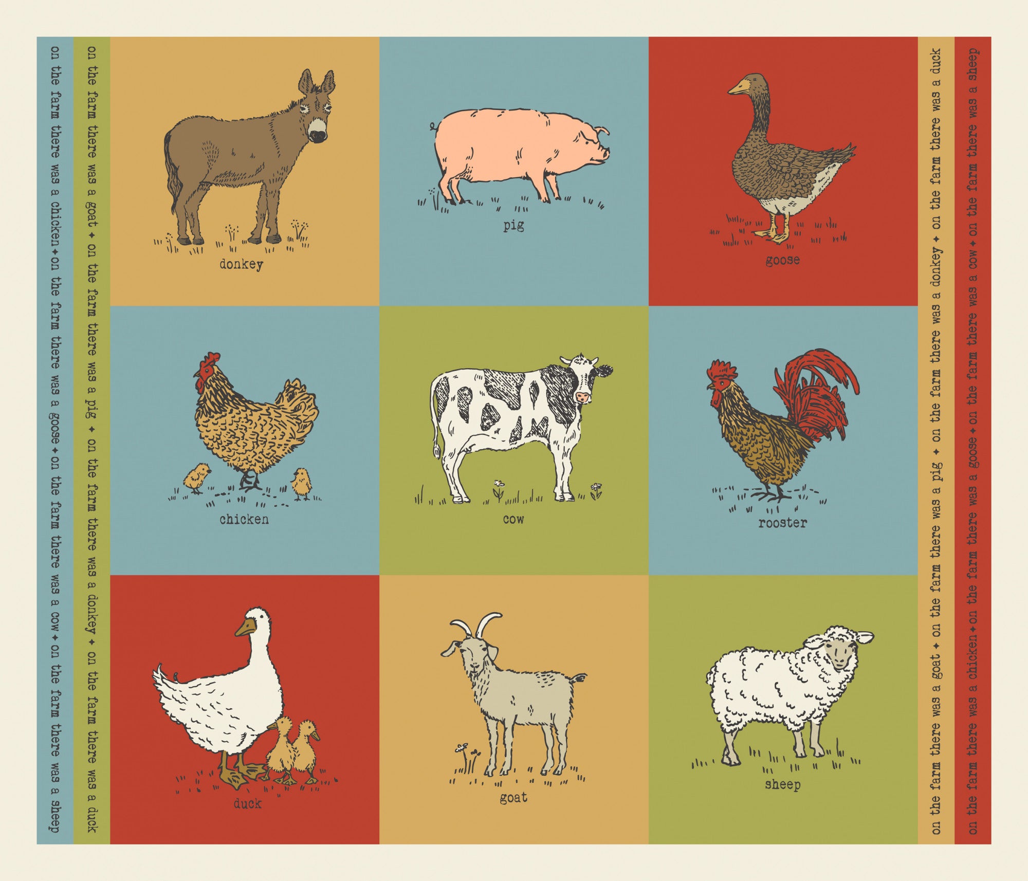 Farmstead Cut and Sew Panel Multi by Stacy Iest Hsu for Moda Fabrics | 36" x 44" Panels | 20908 11