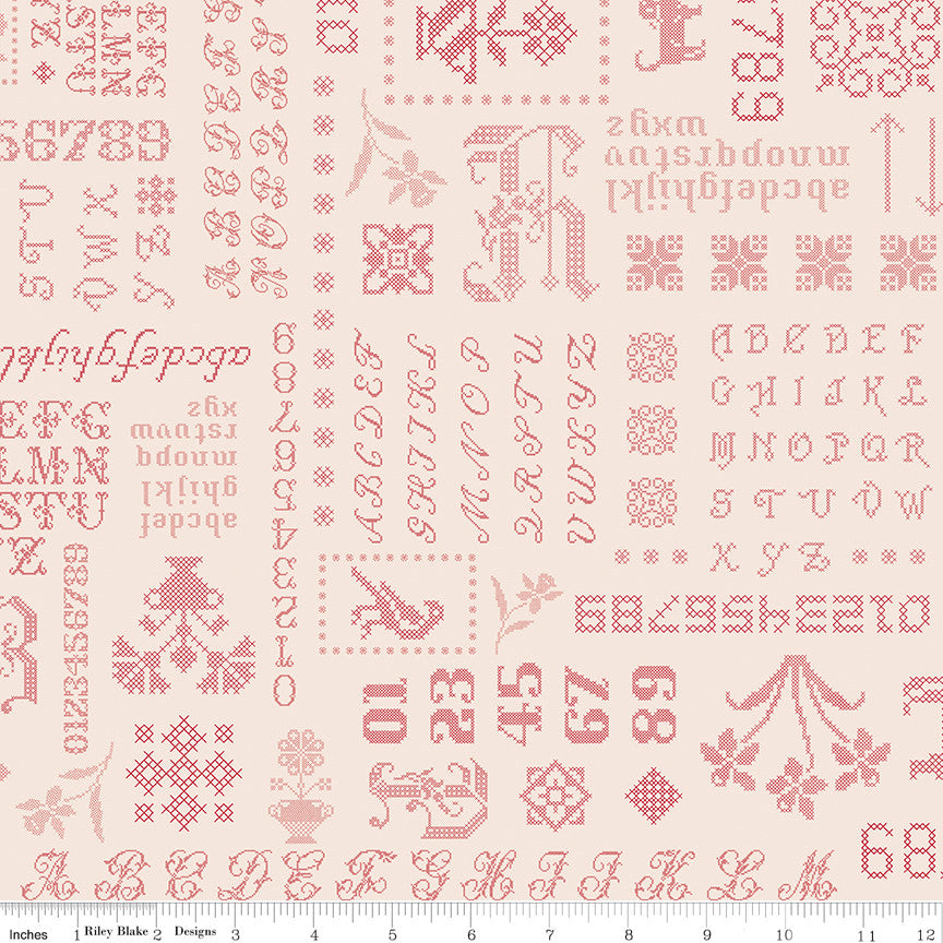Piece & Plenty Sampler Red Yardage by Lori Holt of Bee in my Bonnet for Riley Blake Designs | C15872-RED