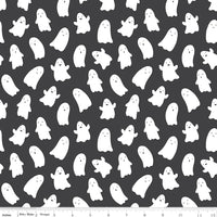 Hey Pumpkin Ghosts Charcoal Yardage by My Mind's Eye for Riley Blake Designs | C16032-CHARCOAL