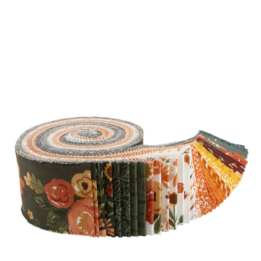 Happy Fall Days Rolie Polie  2 1/2" by Kelsey Carlson for Riley Blake Design | 40 Precut 2.5" Strips | RP-16340-40