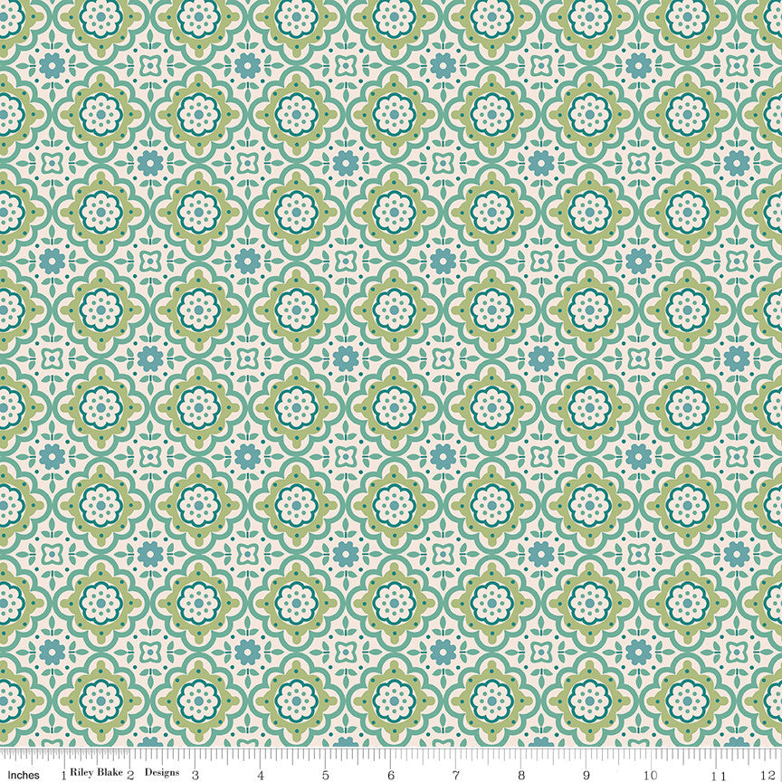 Piece & Plenty Cheerful Sea Glass Yardage by Lori Holt of Bee in my Bonnet for Riley Blake Designs | C15882-SEAGLASS