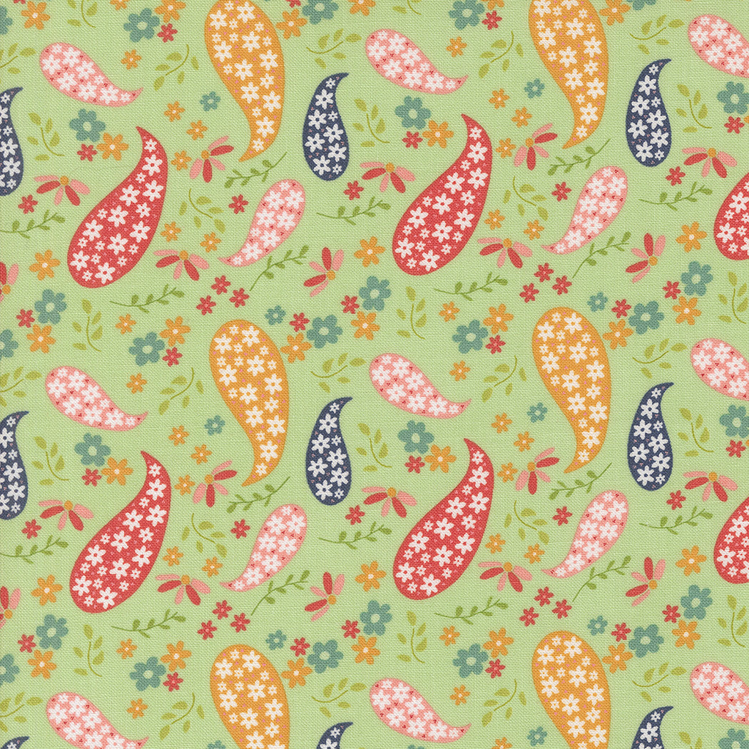 Raspberry Summer Paisley Mint Yardage by Sherri & Chelsi for Moda Fabrics | 37691 15