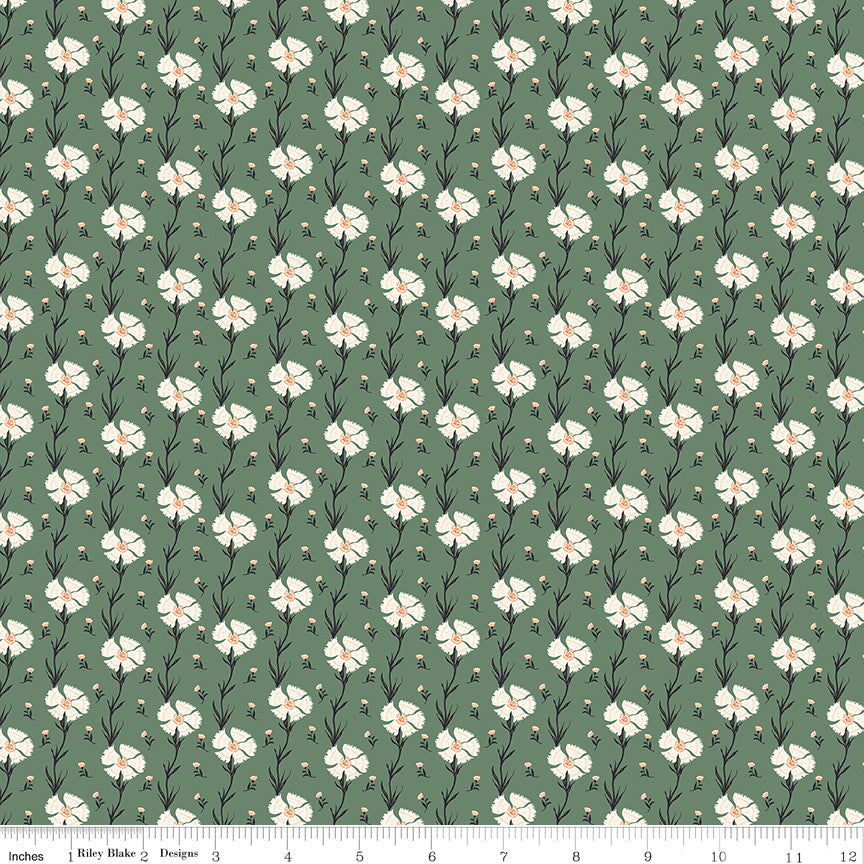 Wanderlust Carnation Green Yardage by Danelys Sidron for Riley Blake Designs | C15474-GREEN