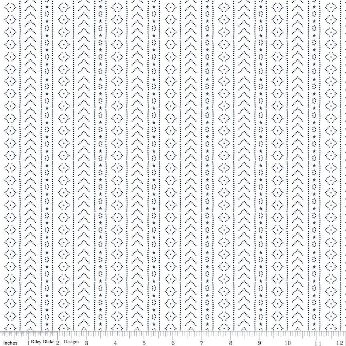 American Beauty White Stripe Yardage by Dani Mogstad for Riley Blake Designs |C14447 WHITE