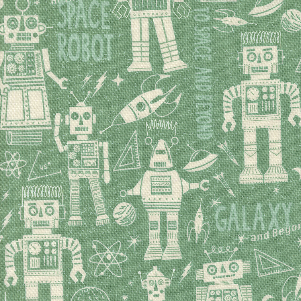 321 Blast Off Space Robot Neptune Yardage by Stacy Iest Hsu for Moda Fabrics | 20951 16