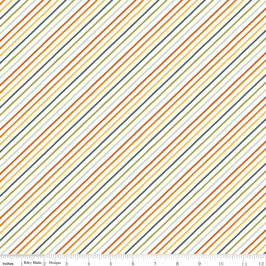 Happy Fall Days Stripes Multi Yardage by Kelsey Carlson for Riley Blake Design | C16346-MULTI
