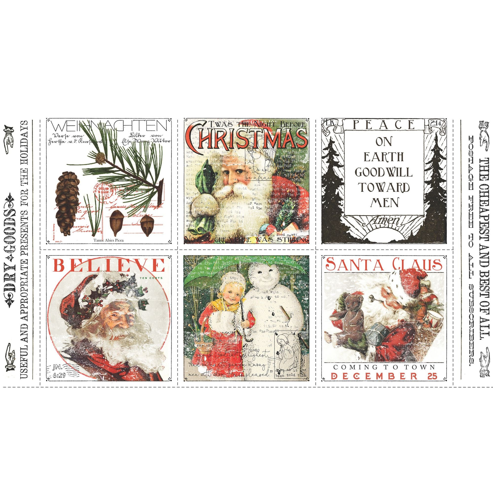 Classic Christmas Christmas Patch Panel by J. Wecker Frisch for Riley Blake Designs | Panel Size 24" x 43" | PD16281-PANEL