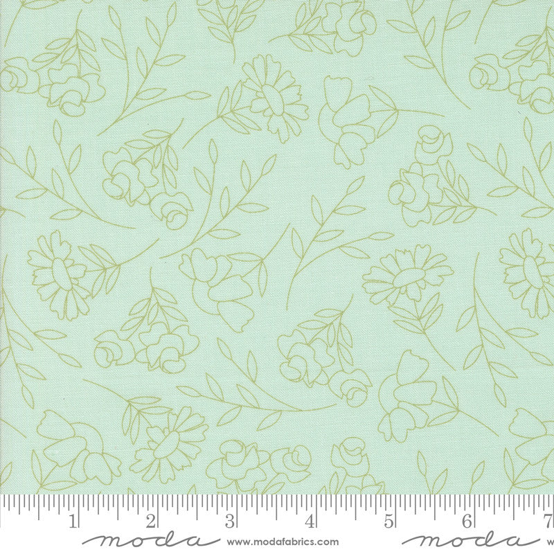 Abloom Spring Sketch Robins Egg Yardage by Corey Yoder for Moda Fabrics | 29211 18