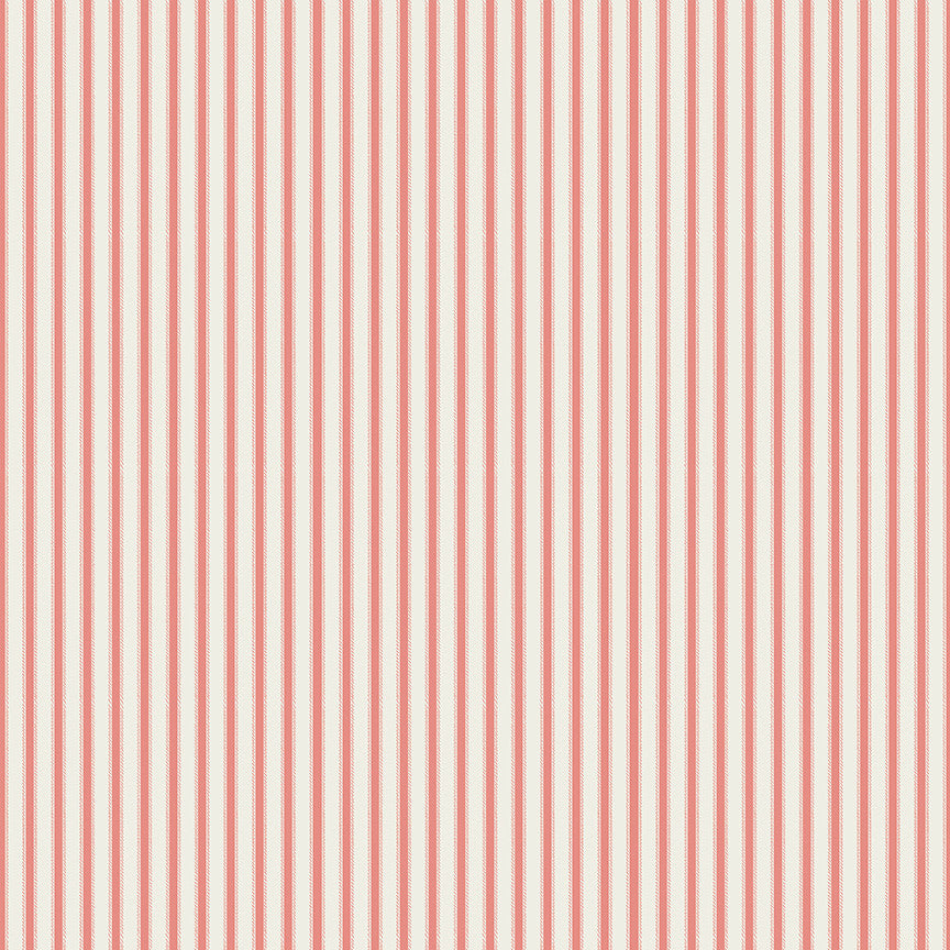 Ivy Reese Ticking Coral Yardage by Deena Rutter for Riley Blake Designs | C16605-CORAL