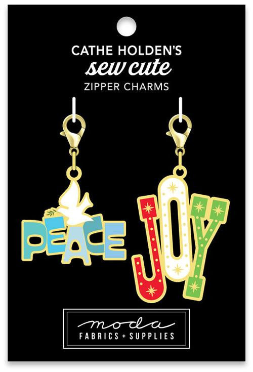 SALE! Cathe Holden's Peace and Joy Sew Cute Zipper Charms |2 Charms | CH129