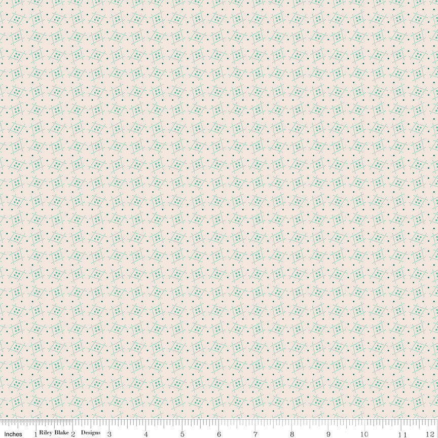 Gentler Times Welcome Sea Glass Yardage by Lori Holt of Bee in My Bonnet For Riley Blake Designs | C16489-SEAGLASS