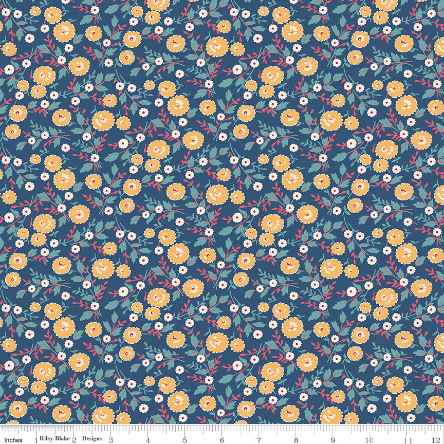 Americana Freedom Dark Denim Yardage by Lori Holt of Bee in My Bonnet for Riley Blake Designs | C16089-DKDENIM
