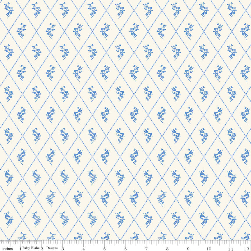 Penelope Diamonds Cream Yardage by My Mind's Eye for Riley Blake Designs |  C16642-CREAM