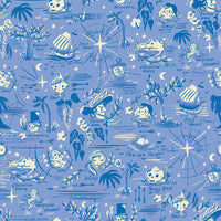 Forever Neverland Neverland Map Periwinkle Yardage by Jill Howarth for Riley Blake Designs | C15902-PERIWINKLE