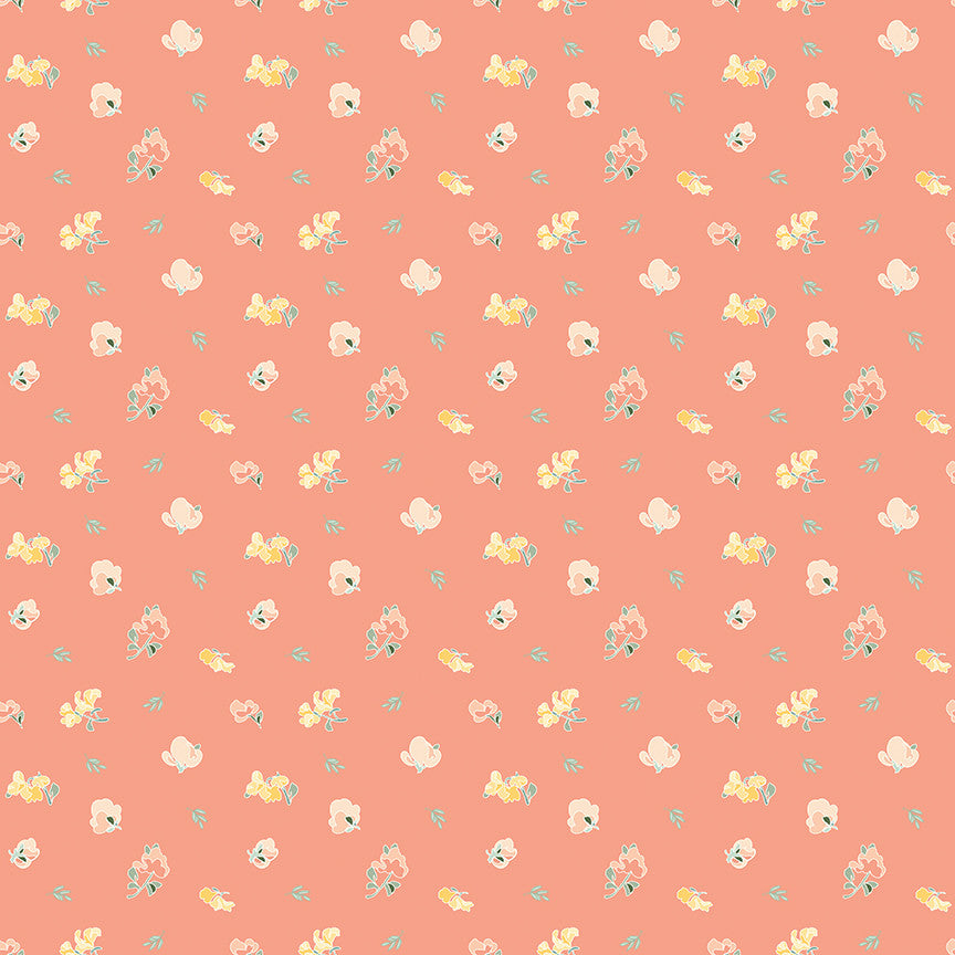 New Beginnings Sweet Peas Apricot Yardage by Sandy Gervais for Riley Blake Designs | C15752-APRICOT