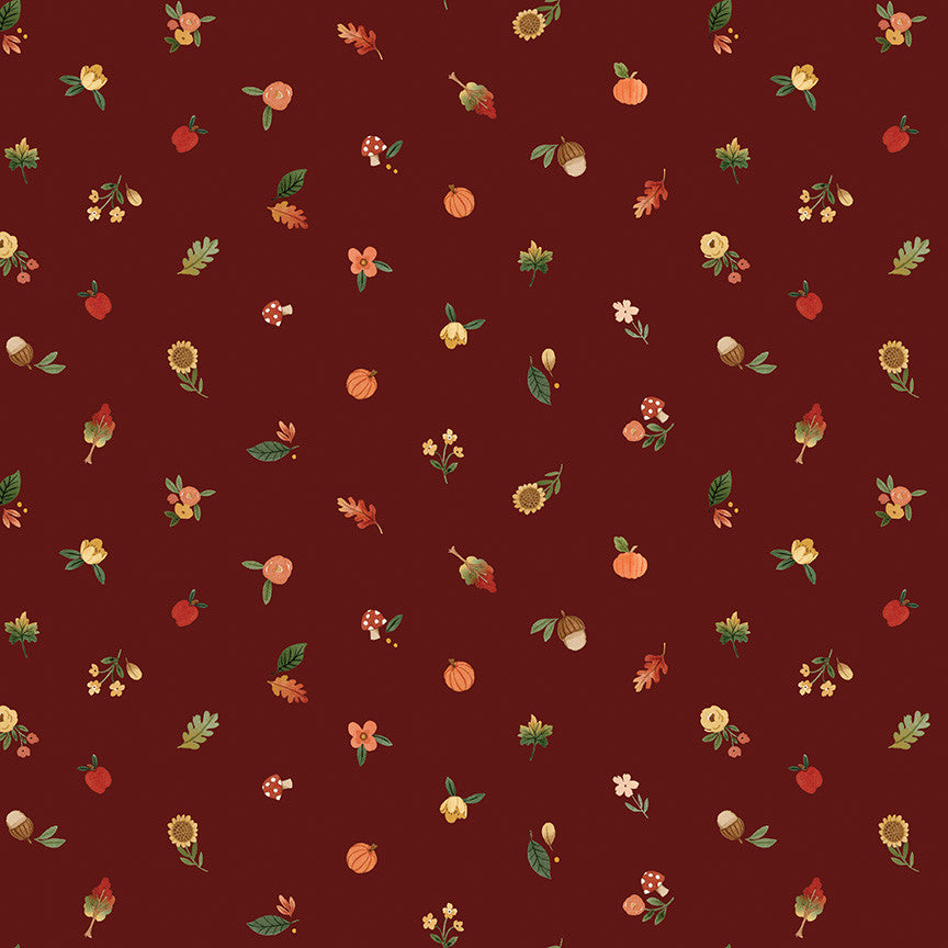Happy Fall Days Fall Things Maroon Yardage by Kelsey Carlson for Riley Blake Design | C16345-MAROON