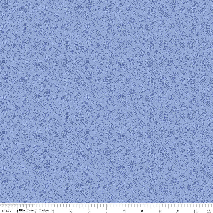 Little Darlin' Tonal Floral Periwinkle Yardage by the RBD Designers for Riley Blake Designs | C16972-PERIWINKLE