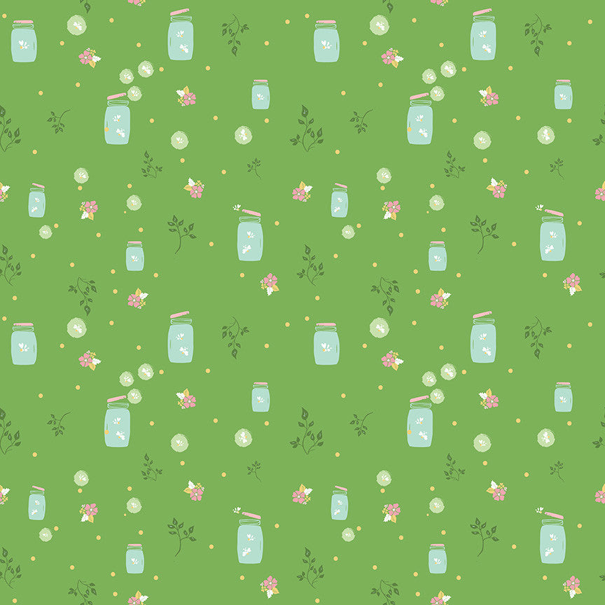 Summer Skies and Fireflies Fireflies Green Yardage by Gracey Larson for Riley Blake Designs | C16373-GREEN