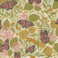 Bee Garden Summer Butterfly Metallic Porcelain by Gingiber for Moda Fabrics | 48412 11M | Remnant Pieces
