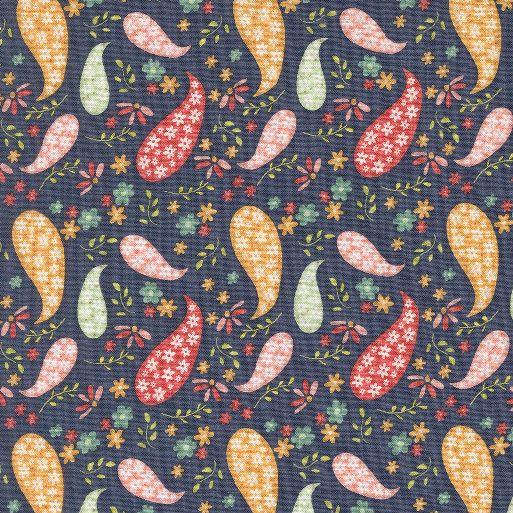 Raspberry Summer Paisley Blueberry Yardage by Sherri & Chelsi for Moda Fabrics | 37691 20