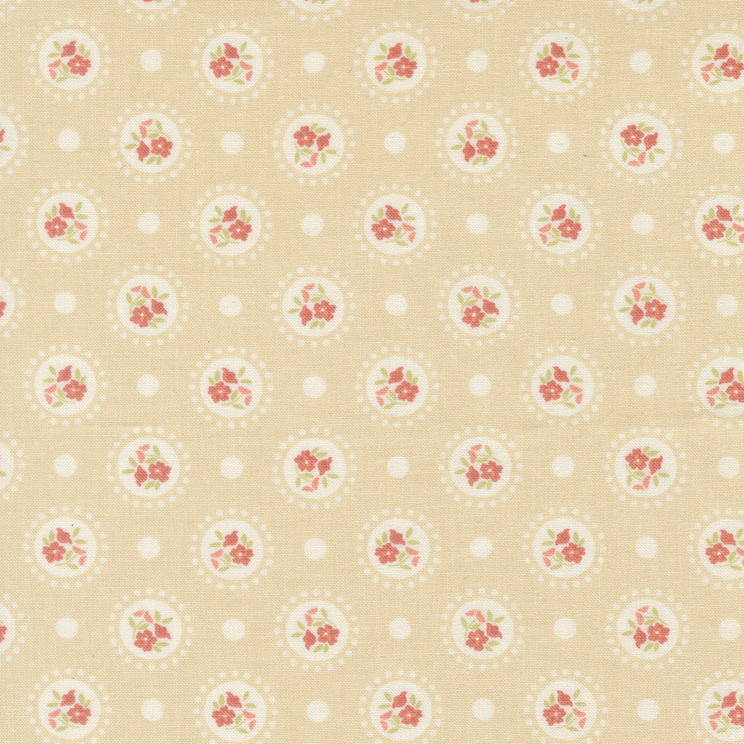 Sunbonnet Flower Dots Almond Yardage by Heather Briggs of My Sew Quilty Life for Moda Fabrics | 31762 12
