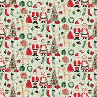Charming Christmas Santa & Mrs. Claus Mint Yardage by Kelsey Carlson for Riley Blake Designs | C16351-MINT