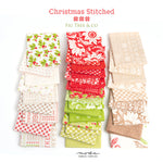 Sale! Christmas Stitched Sampler Panel in Snow Poinsettia by Fig Tree for Moda |20448 24