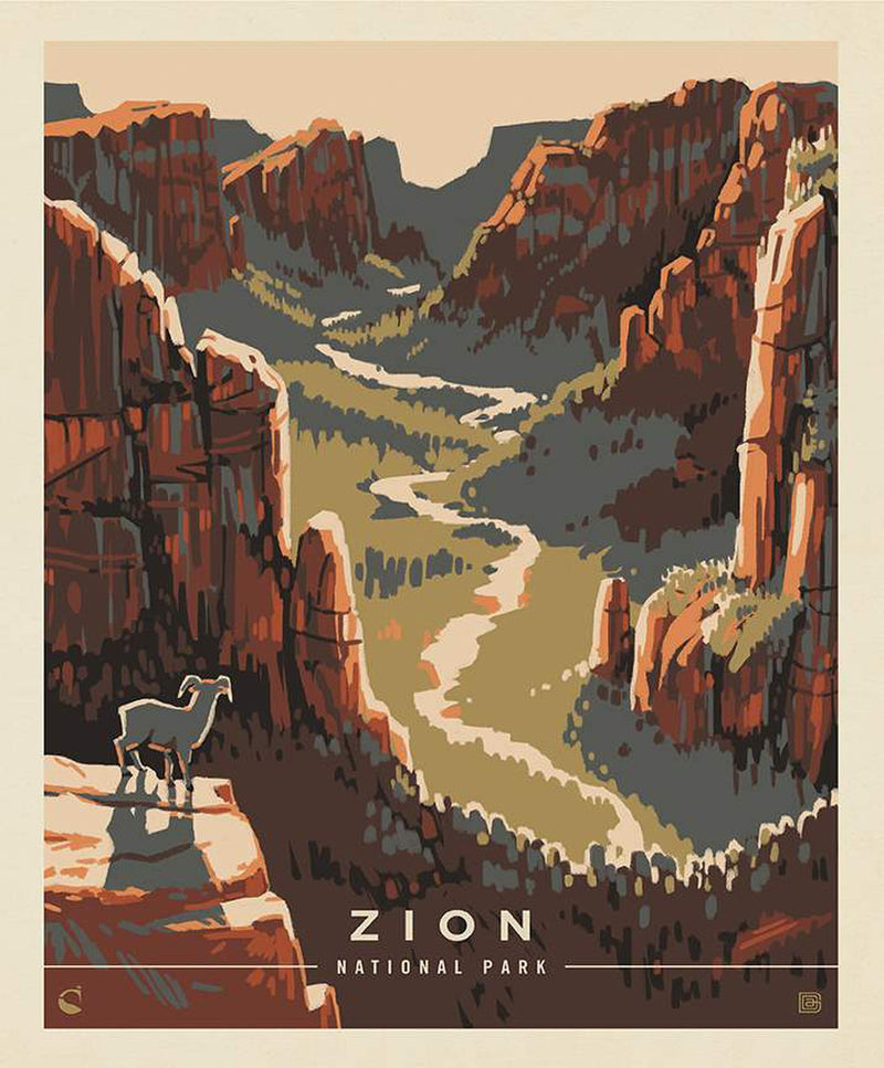 National Parks Zion Poster Panel by Anderson Design Group for Riley Blake Designs |PD133300-ZION